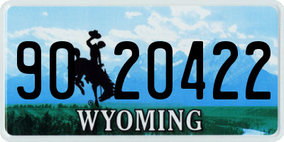 WY license plate 9020422