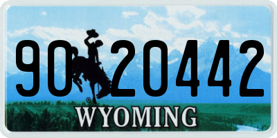WY license plate 9020442