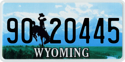 WY license plate 9020445