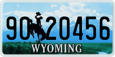 WY license plate 9020456