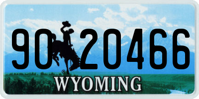 WY license plate 9020466