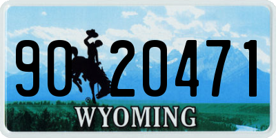 WY license plate 9020471
