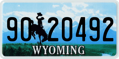 WY license plate 9020492