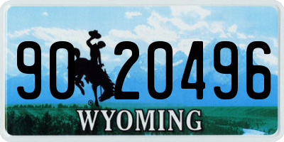 WY license plate 9020496