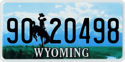 WY license plate 9020498