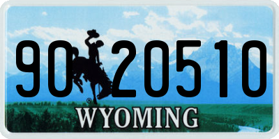 WY license plate 9020510