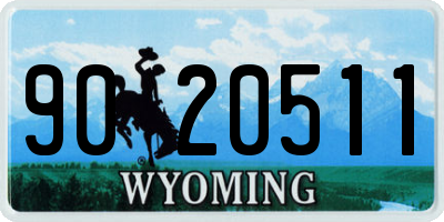 WY license plate 9020511