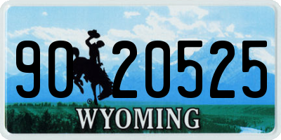 WY license plate 9020525