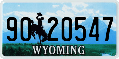 WY license plate 9020547