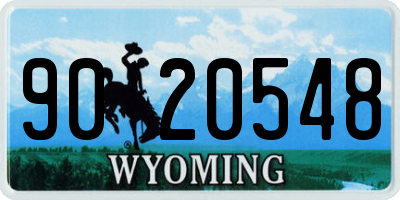 WY license plate 9020548