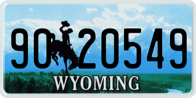 WY license plate 9020549