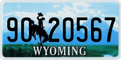 WY license plate 9020567