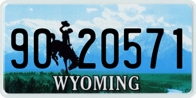 WY license plate 9020571
