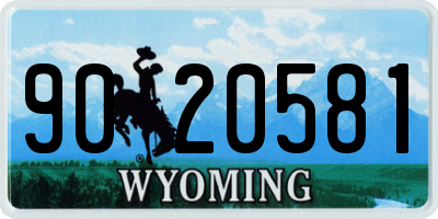 WY license plate 9020581