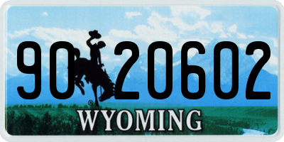 WY license plate 9020602