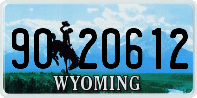 WY license plate 9020612