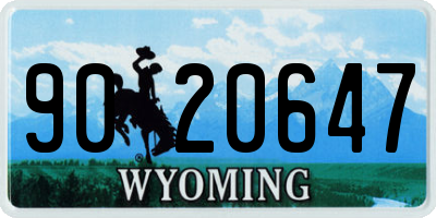 WY license plate 9020647