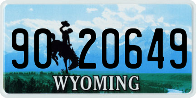 WY license plate 9020649