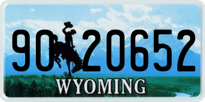 WY license plate 9020652