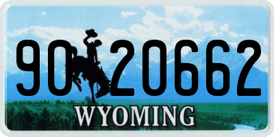 WY license plate 9020662