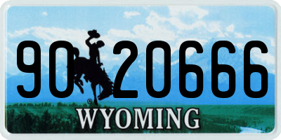 WY license plate 9020666