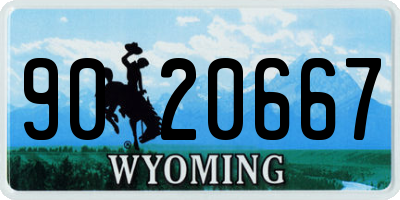 WY license plate 9020667