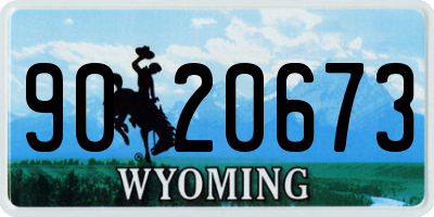 WY license plate 9020673