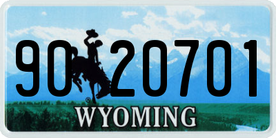 WY license plate 9020701