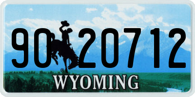 WY license plate 9020712