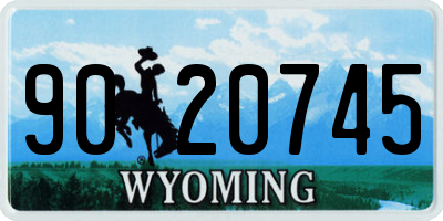 WY license plate 9020745