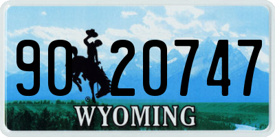WY license plate 9020747