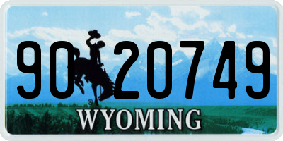 WY license plate 9020749