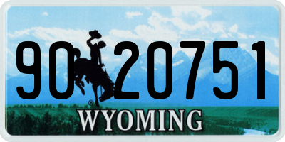 WY license plate 9020751