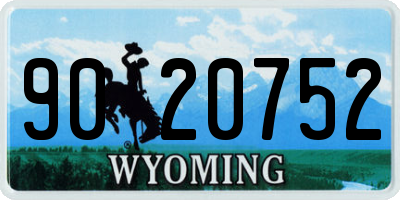 WY license plate 9020752