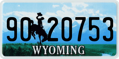 WY license plate 9020753