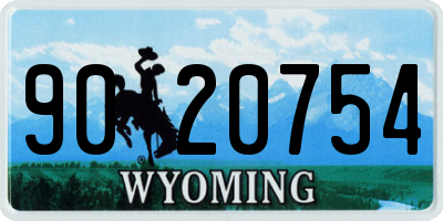 WY license plate 9020754