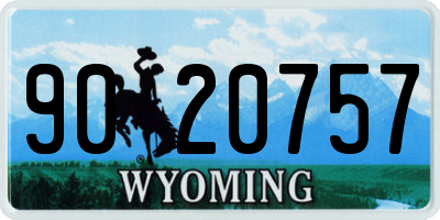 WY license plate 9020757