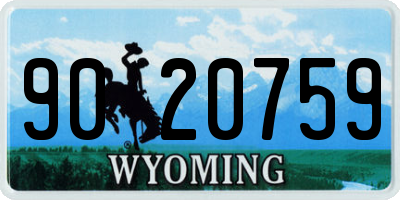 WY license plate 9020759