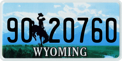 WY license plate 9020760