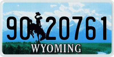 WY license plate 9020761