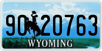 WY license plate 9020763