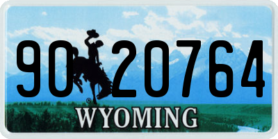 WY license plate 9020764