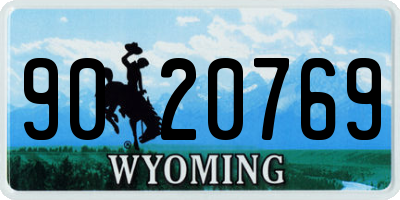 WY license plate 9020769