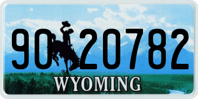 WY license plate 9020782