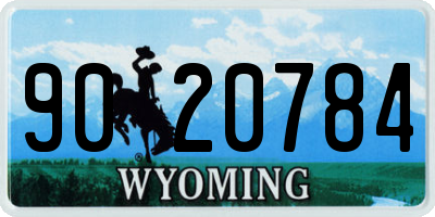WY license plate 9020784