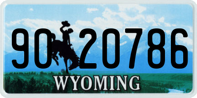 WY license plate 9020786