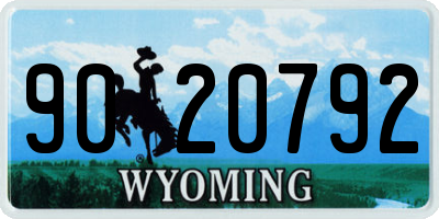 WY license plate 9020792