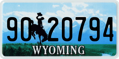 WY license plate 9020794