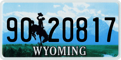 WY license plate 9020817