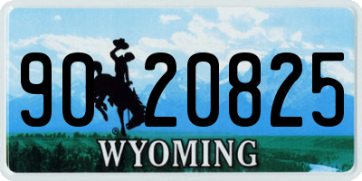 WY license plate 9020825